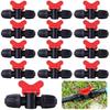 16 Mm PE Drip Stop Valves - Pack of 20, Red Barbed Ball Valve for Irrigation