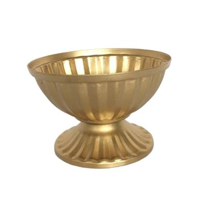 French Urn Planter Classic Metal Basin Plant Vase Flower Holder Decorative Vase for Home Wedding Dining Table Cafe Bedroom