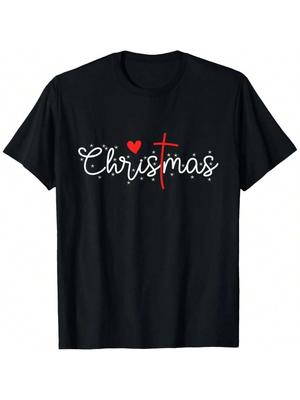 Kreuz Weihnachten Süß Christliche Liebhaber Passende Feiertags Pyjama T-Shirt