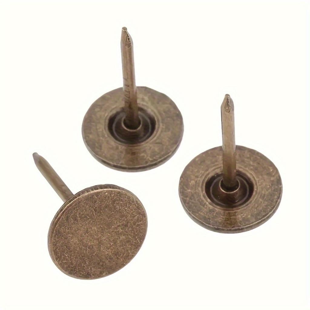 200-Piece Antique Bronze Soft Pad Nails 11x17mm for Furniture Sofa Wood Door Decorative Nails Wood Box Drum Jewelry