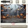 2D Flat Banner 1PC Halloween Party - Ghost Cemetery and Pumpkin Lanterns Misty Forest Path Universal Decorations