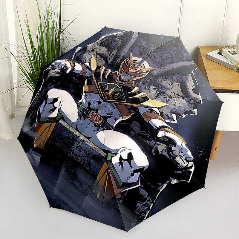 

1pc Power Ranger Themed Automatic Opening Umbrella with Portable Tri-Fold Design, 8-Bone Iron Frame, Outdoor for Fans, Travelers, Everyday Use, Festiv