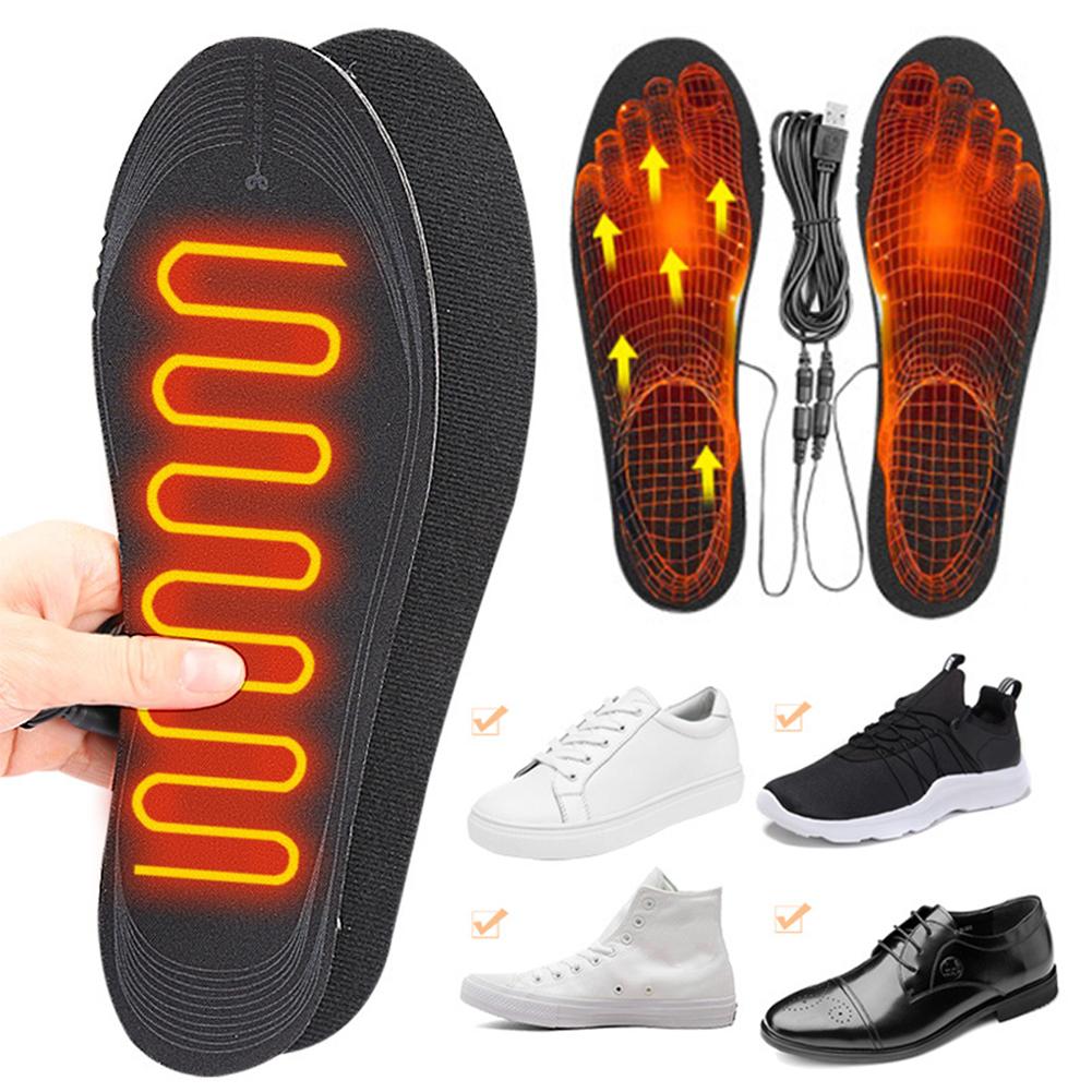 USB Heated Shoe Insoles Electric Heated Shoes Pad Washable Foot Warming Pad Rechargeable Foot Warmer for Winter Camping Fishing