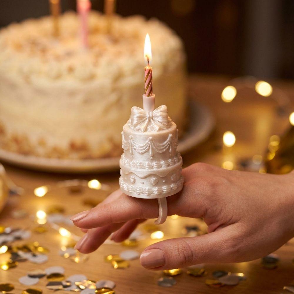 3D Cake Shape Cake Ring Candle Holder Plastic Birthday Cake Ring Topper  Party Favor