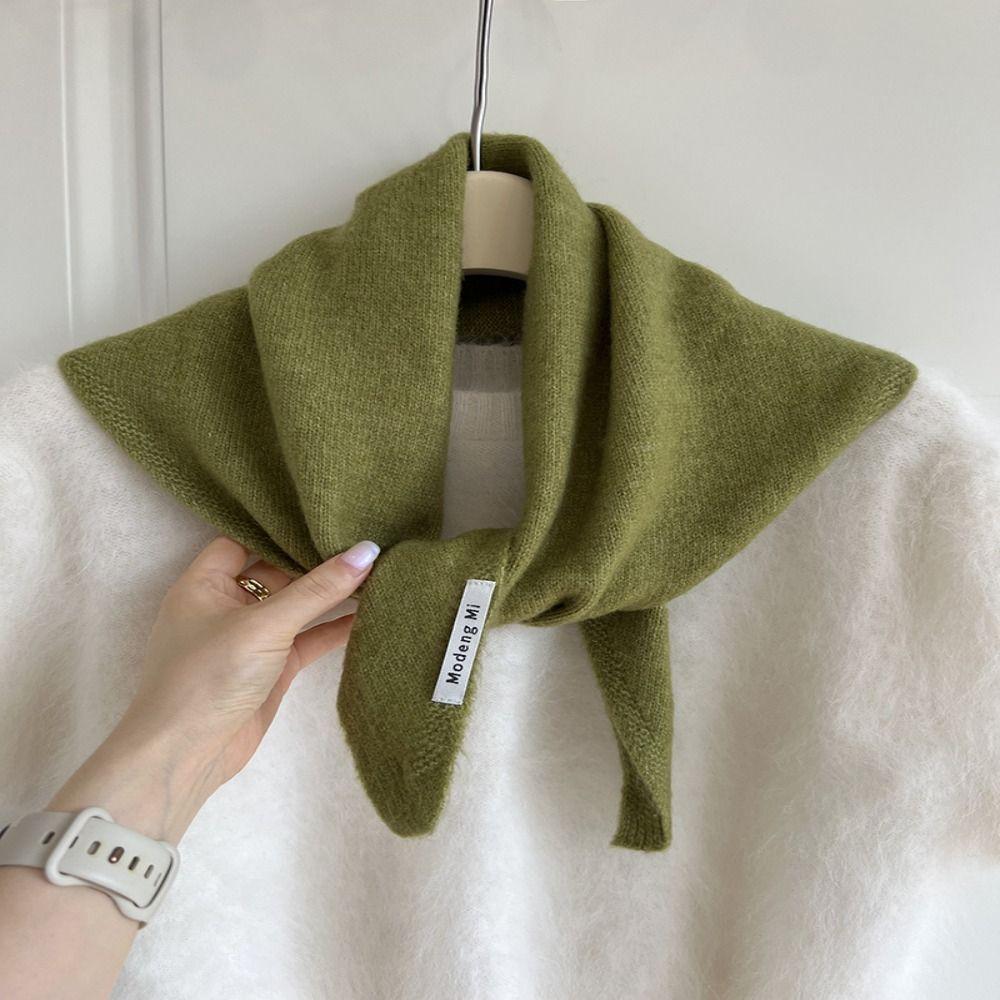 Warm Knitted Triangular Scarf Multi-functional Warm Shawl Triangle Knit Scarves  Winter
