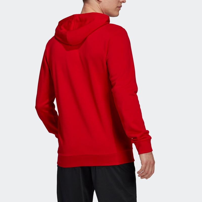 Adidas Essentials Fleece Hoodie With Logo Print And Drawstring Men Hoodie Light-Scarlet GV0249