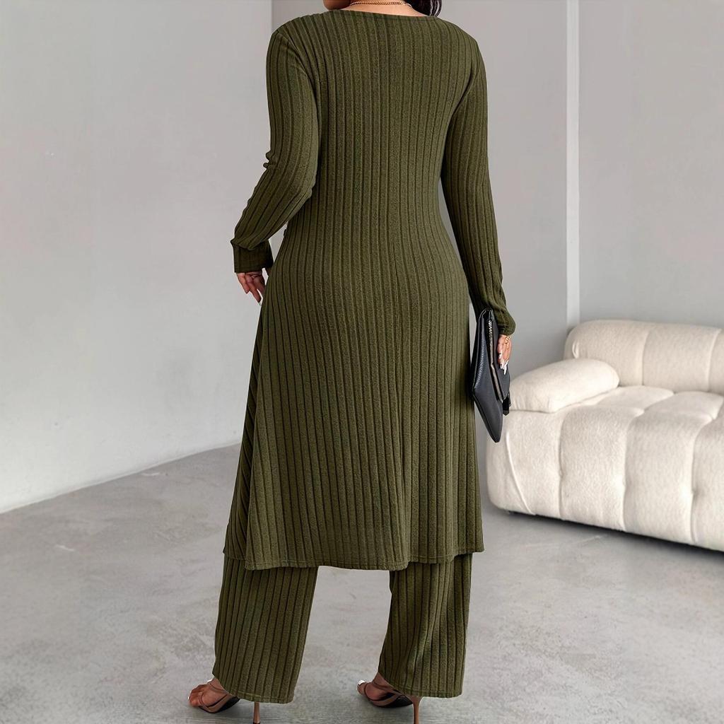 Women's Autumn/Winter Sweater and Pants Set: Warm & Comfortable Casual Wear