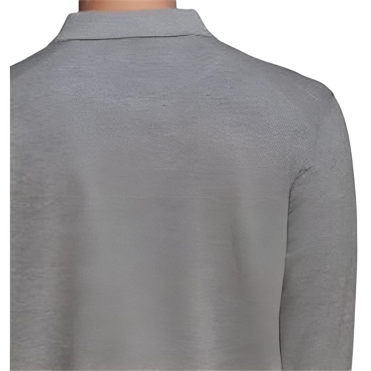 Y-3 FW21 Solid Color Logo Pullover Long Sleeve Polo Shirt Men Tops Gray GV4246