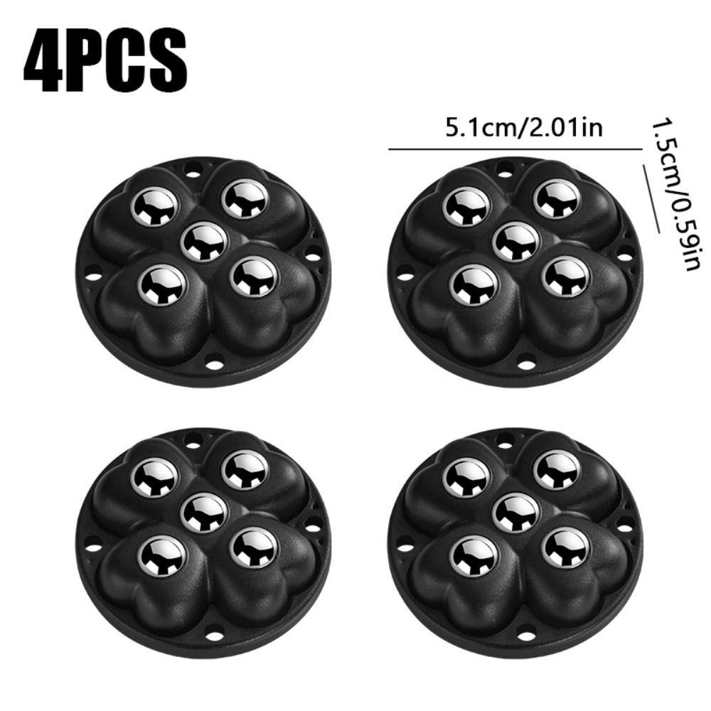 4Pcs 360°Rotatable Universal Wheel 5-Ball Storage Box Roller Durable Pulley