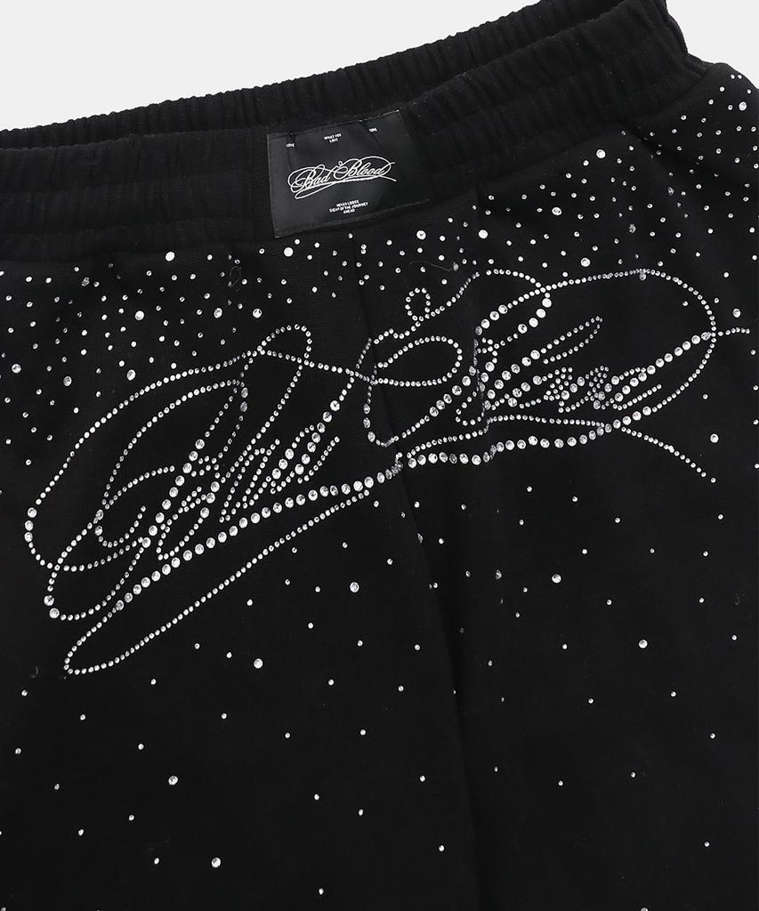 BADBLOOD Dark Classic Rhinestone Joggers - Black
