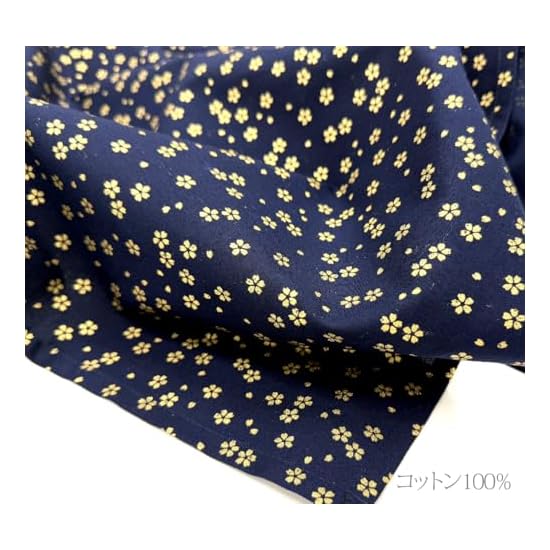 [Mashuru] Gold Cherry Blossom Furoshiki 100cm, Cherry Blossom Pattern, Gold Print, 3-Width, 100% Cot