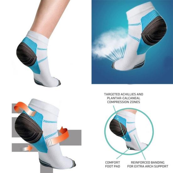 Unisex Plantarfasziitis Kompressions-Knöchelsocken Fußgewölbeschmerz Linderung Unterstützung