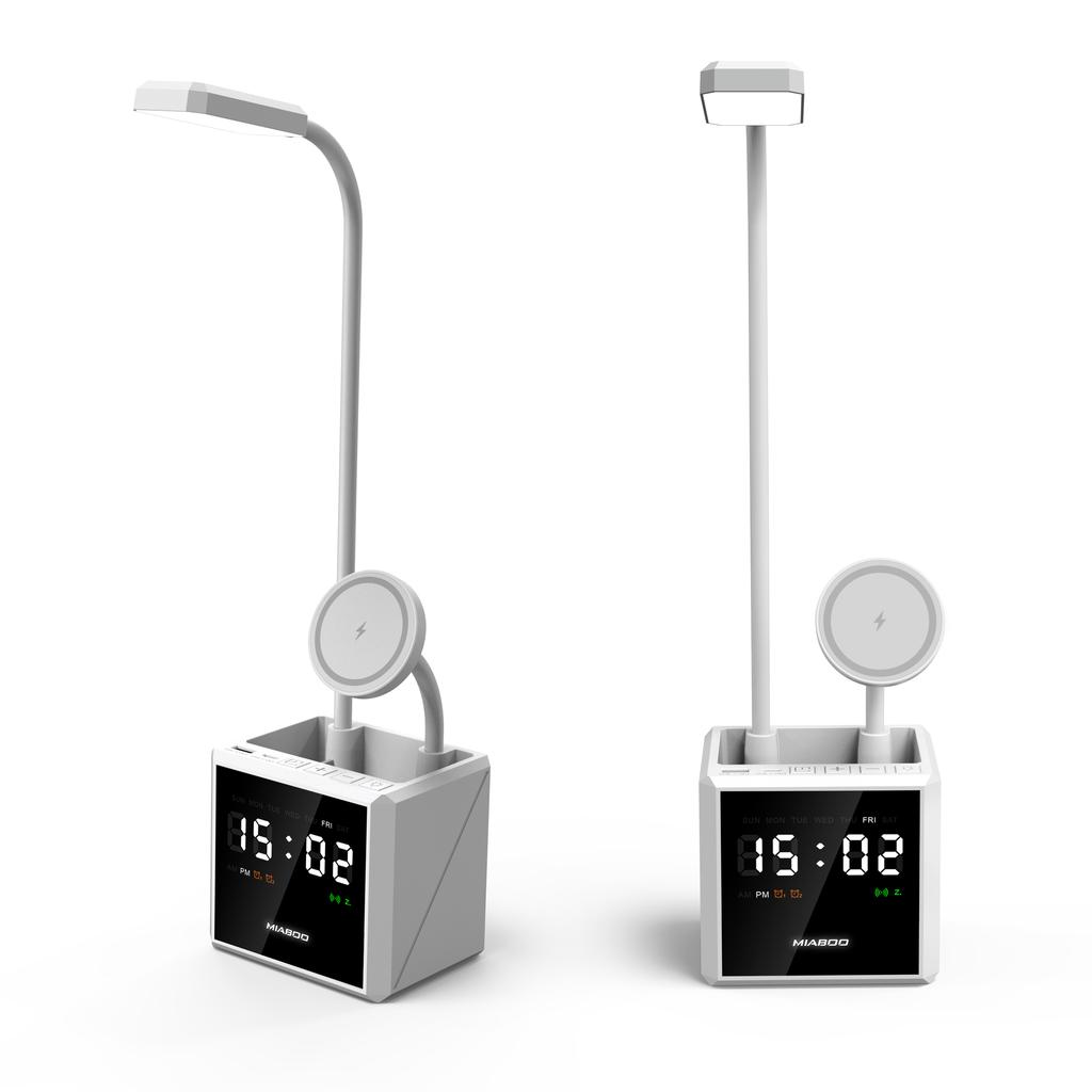 Magsafered Portable Desk Lamp 15W Fast Charging Magnetic Wireless Charger Desktop Charger Station for iPhone & IWatch & Earphone
