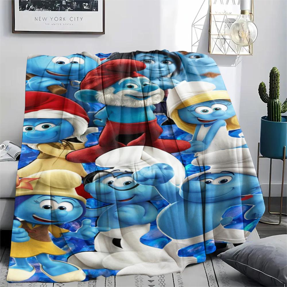 Smurfs Hands Beach Blanket Sofa Blanket Blanket Machine Washable Digital Printing Sheet