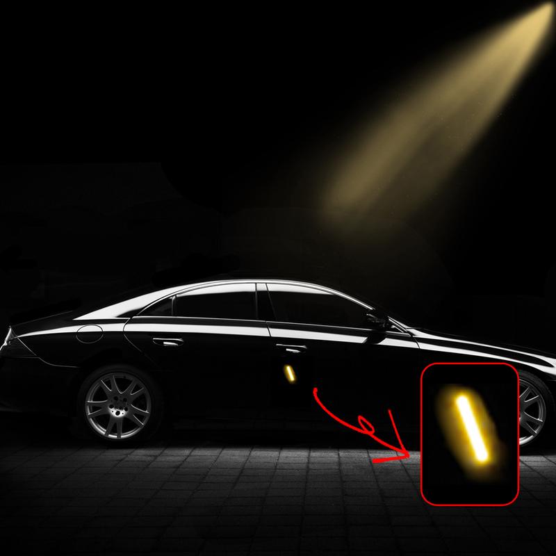 2pcs Car Door Protection Stickers Car Door Anti-collision Stickers Car Reflective Warning Stickers Auto Exterior Accessories