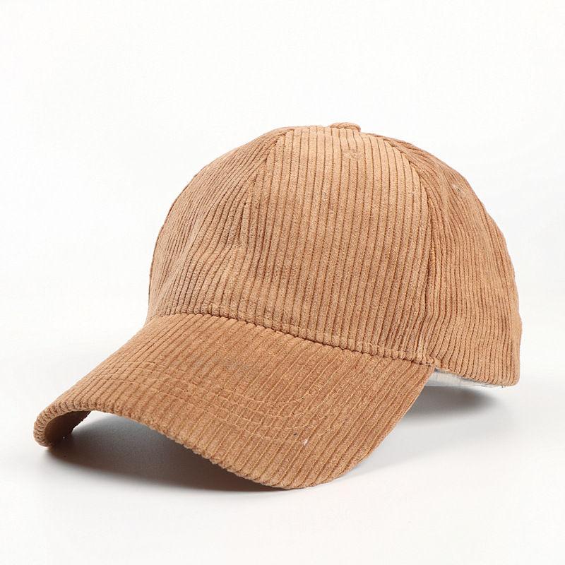 Baseball Cap Corduroy Hat Adjustable Curved Visor Vintage Solid Plain Men Women Casual Caps GZW
