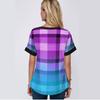Women Fashion Short Sleeve T-Shirts Flower Print Bandage V-Neck Summer Tee Loose Casual Blouse Plus Size