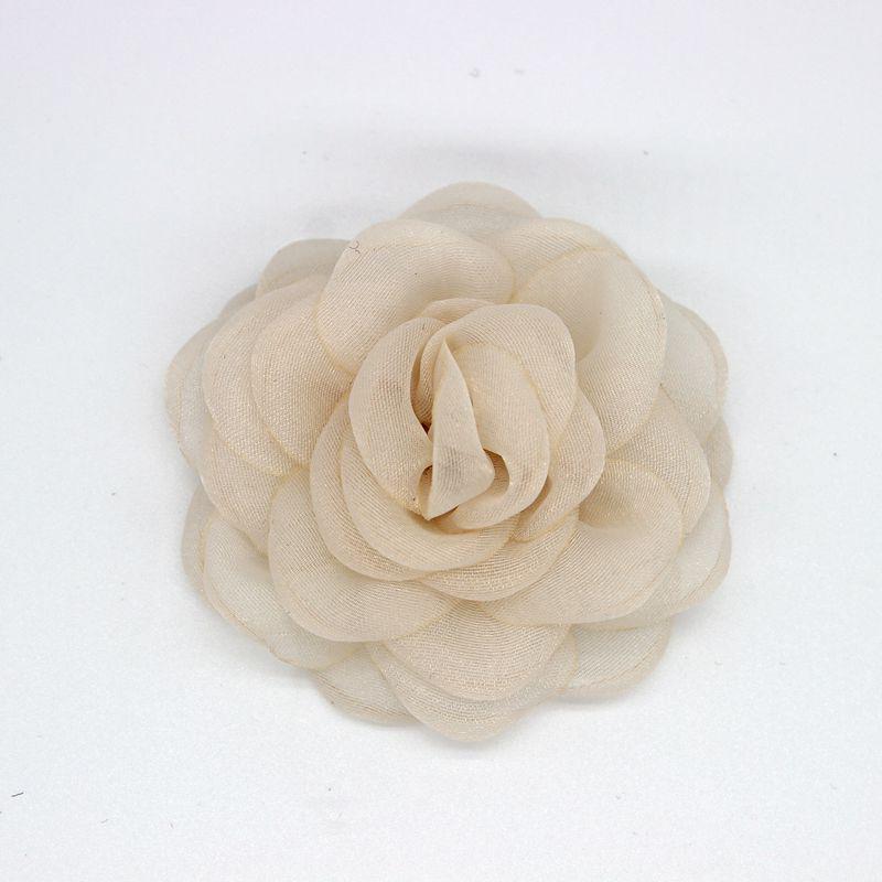 Elegant High-End Silk Camellia Brooch for Ladies
