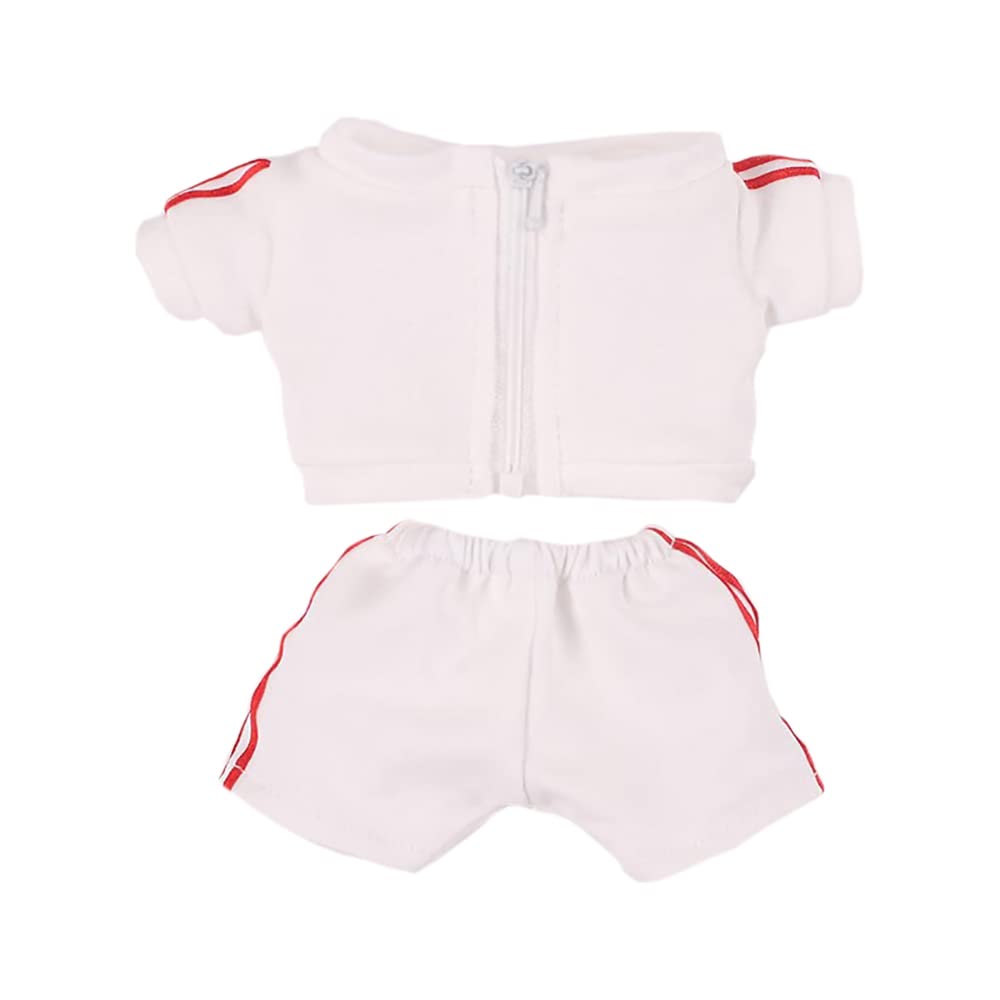 

nianniyhouse 20 см Кукольная одежда Хлопковая кукольная одежда Спортивная одежда Куртка Брюки Кукольная детская одежда для плюшевых игрушек (белый) белый