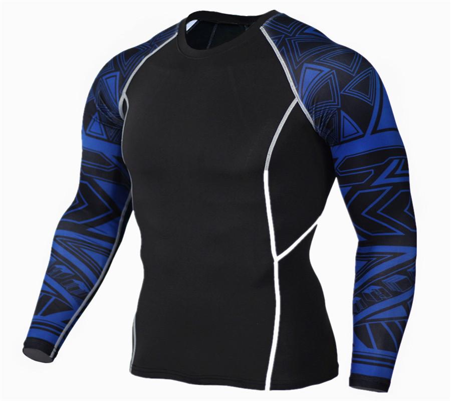 Camiseta deportiva de secado rápido con mangas de flores para hombre, ropa de fitness para correr, ropa de compresión elástica