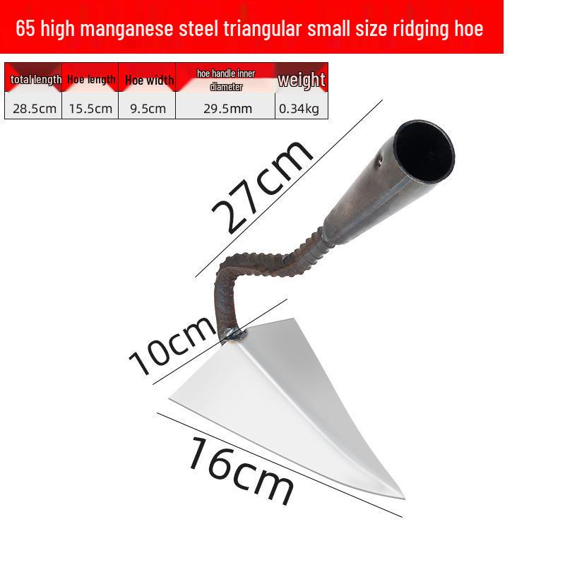 Trójkątna motyka ze stali manganowej do kopania rowów i sadzenia warzyw - Kompletny zestaw narzędzi rolniczych