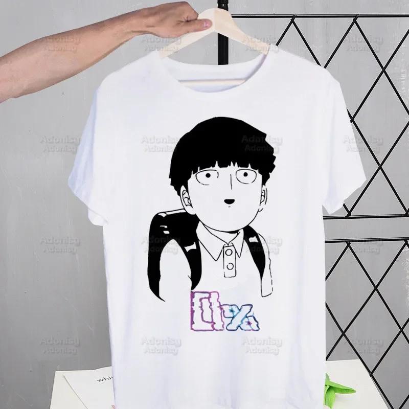 Mob Psycho 100 Shigeo Kageyama T Shirt Men Retro Washed Tops Tees Harajuku One Anime Manga Tshirt Streetwear Hip Hop T-shirts