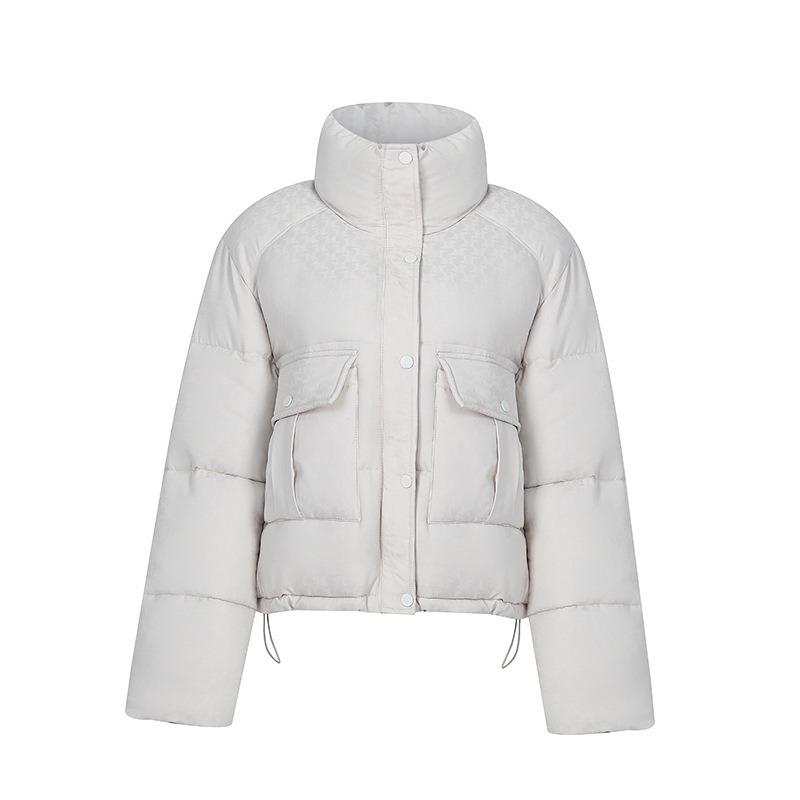 Hooded down cotton clothes women's new short winter large size thickened stand-up neck padded jacket tide