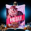 [Pig Cartoon Character Blanket] Creative Blanket for Women Men Family Friend On Birthday Mothers Fathers Day Valentines Day