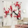 Flat Printing Jit Curtains Without Rod Cherry Blossom Drapes Chic Polyester Decorations Curtain Set Of 2 Made Washable