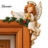 Holiday Door Decor Christmas Wooden Topper, Funny Snowman Nutcracker Penguin Angel Santa Claus Indoor Decoration Frame Corner Sign for Window