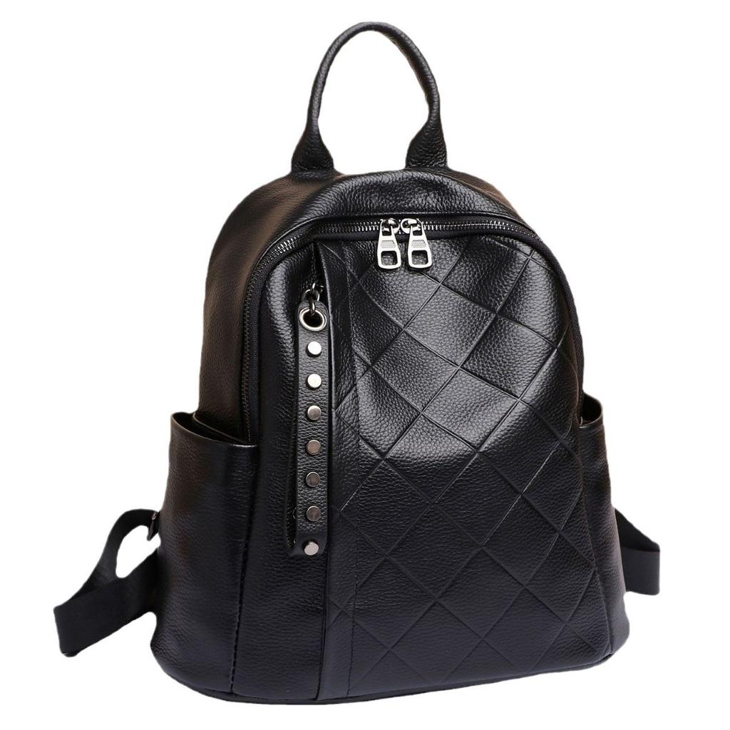 Cowhide Women's Backpack, Fashion Travel Bag, Diamond Women's Bag, Travel Duffel Bag