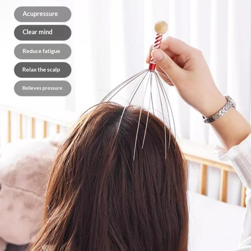 1Pcs Rubbing Scalp Relaxation Relief Body Massager Octopus Head Massager Scratcher Relieves Tension Health Care Tools