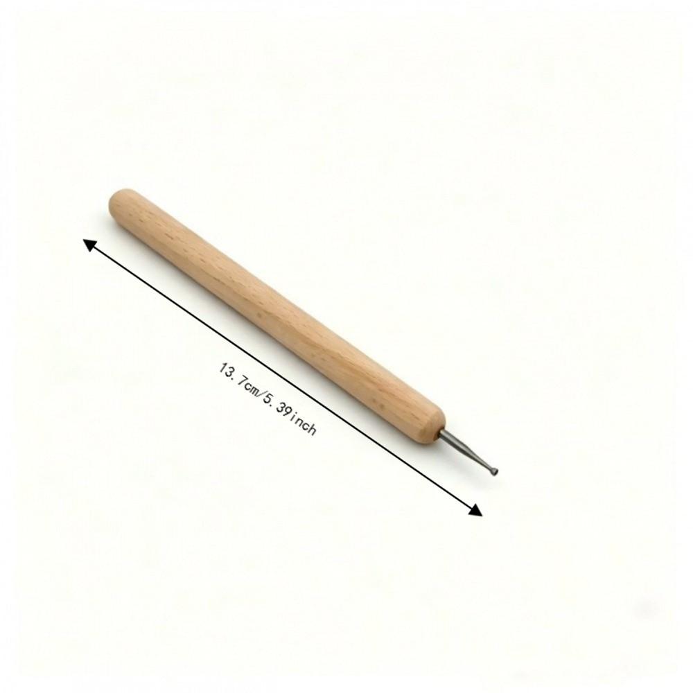 Wooden Handle Wire Rounder Tool Steel Cup Bur Wire Smoother Kit  For Studio Workshop