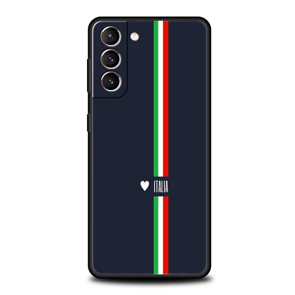 ITALY Flag Phone Case For Samsung Galaxy S24 S23 S22 S20 Ultra S21 FE 5G S10 S9 Plus S10E S8 Soft Silicone Cover