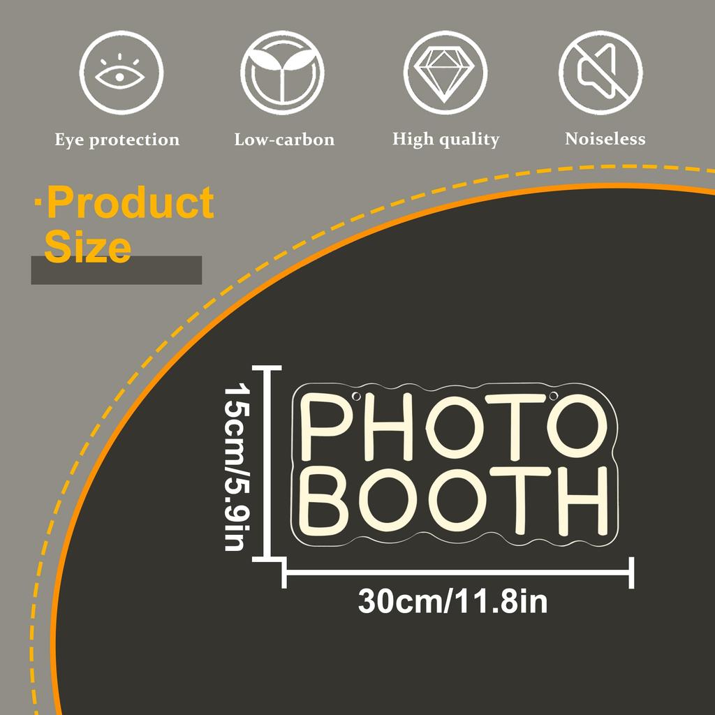 Photo Booth Neon Sign, Dimmable Sign Led Light Led Light for Photography Bedroom Wedding Engagement Party Reception Gifts