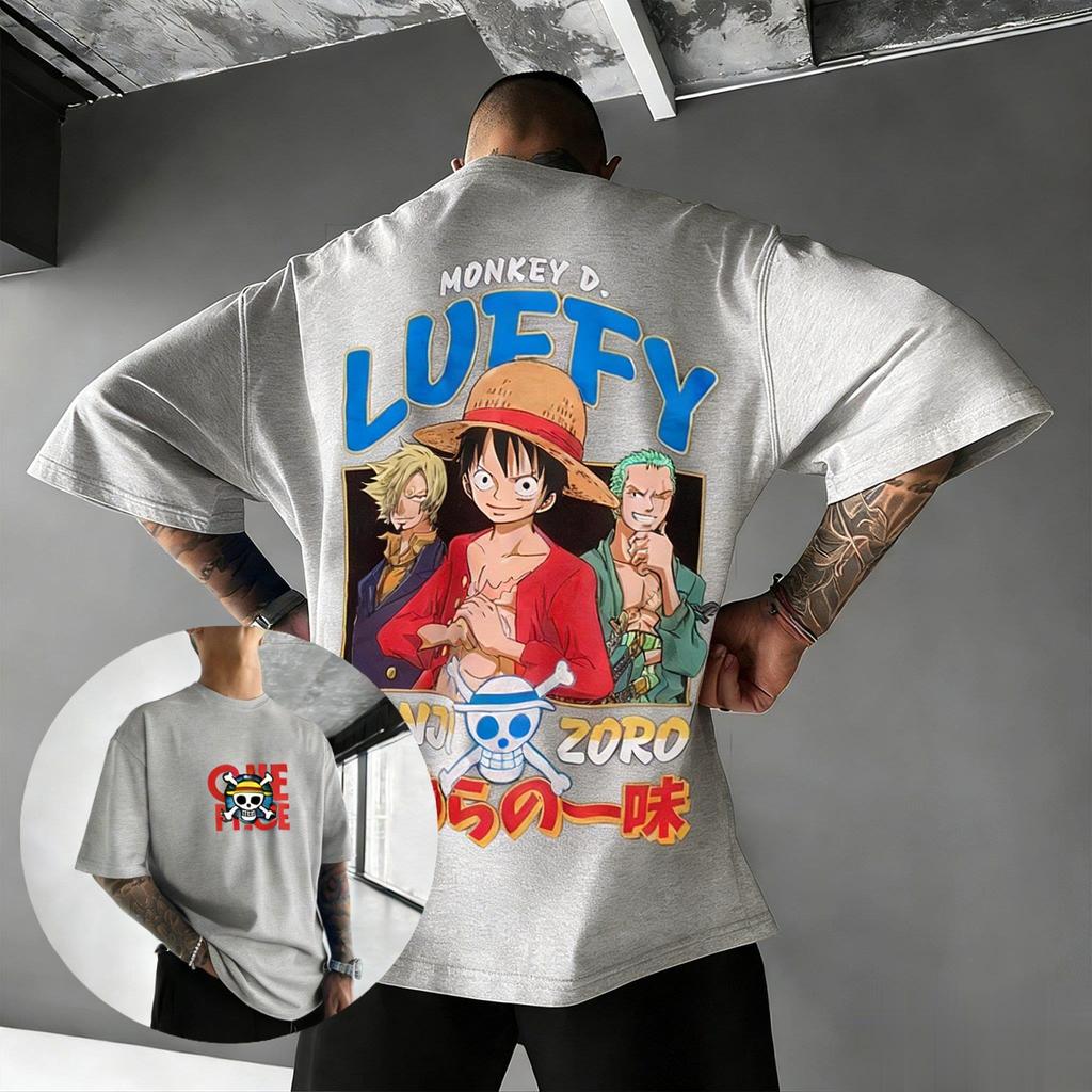 2026 Summer Y2k Oversized One Piece Luffy Anime Graphic T Shirt Men Women Streetwear Tee Casual Short Sleeve Tops Cartoon Print