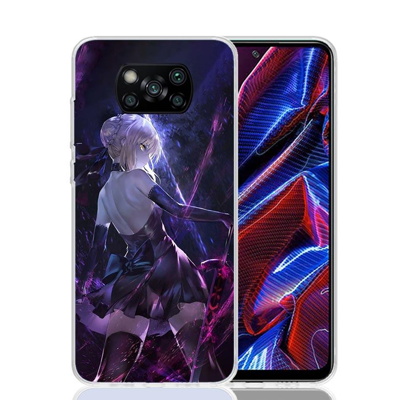 Fate Zero Stay Night Saber Case Phone Cover for Xiaomi Redmi Note 10 9 9S 8 8T 7 5 Pro Mi 12T 11T 10T 9T 12 11 Lite A3 A2 Trend