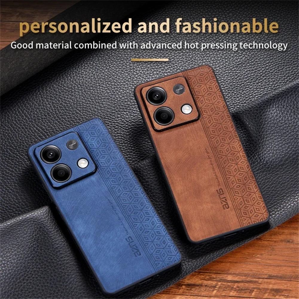 Retro Embossing PU Leather Cover for Xiaomi Redmi Note 13 Pro Plus 5G 12 11 12S 11S 13C 12C 10C 10A Shockproof Silicone Soft Frame Phone Case