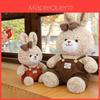 Plush Bunny Doll With Overalls For Kids Birthday Gift And Cuddle Comfort