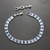 Rectangle Zirconia Zircon Chain Bracelet Rainbow Hand Chain New Crystal Bangles  Jewelry