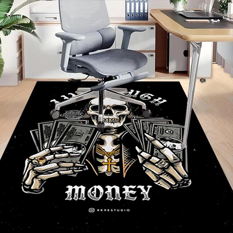 1pc Skull Money Carpet, Office Rug Outdoor Mat Home Decor Area Carpet Festival