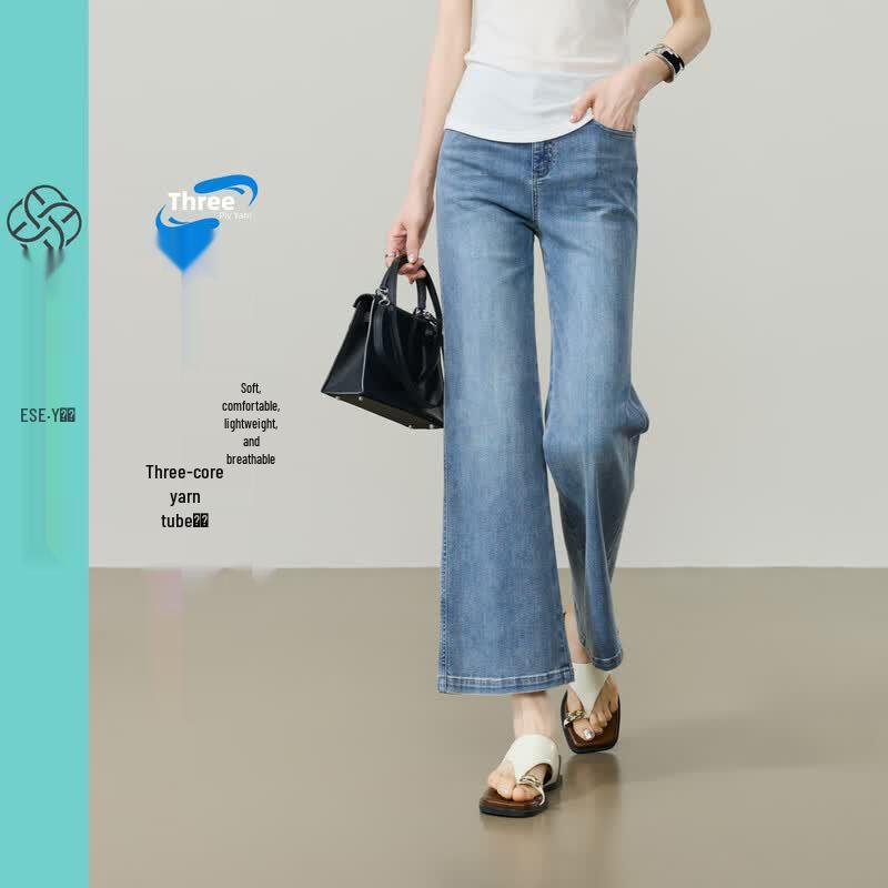 Ese-Y Women s Micro-Flare Cropped Jeans 29 темно-синий