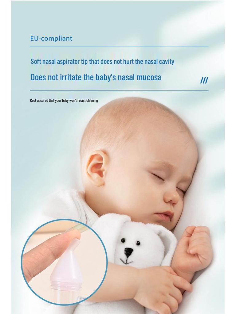 Silicone Anti-Reflux Baby Nasal Aspirator - Soft Toddler Mucus Cleaner, Manual Oral Suction Device