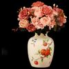New Chinese Style Ceramic Water Drop Vase with Artificial Roses