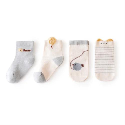 4Pairs/Set Baby Girls Boys Socks Cotton Mesh Soft Children's Socks Summer Casual Thin Toddler Kids Print Socks Girl Boy 0-5Years