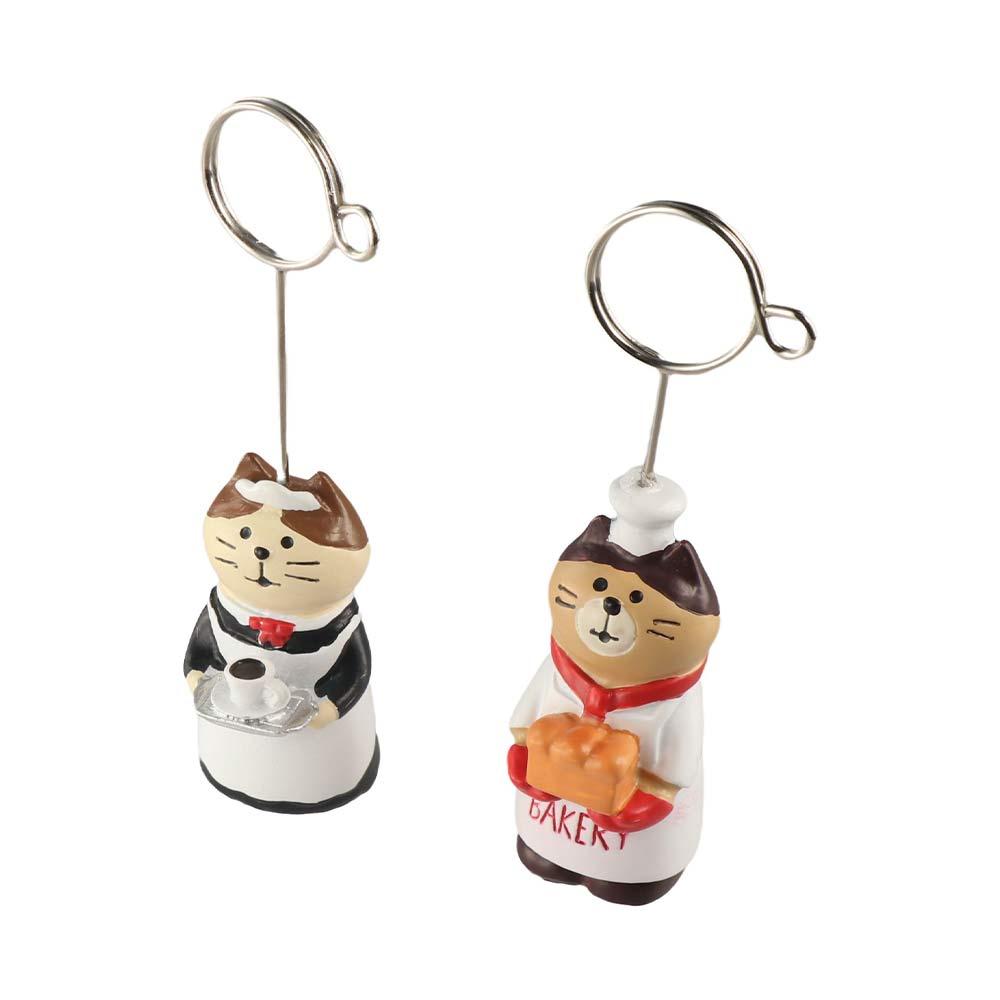 Folder Clip Stationery Kawaii Message Holder Bread Cat Memo Clip Photo Card Stand Memo Holder