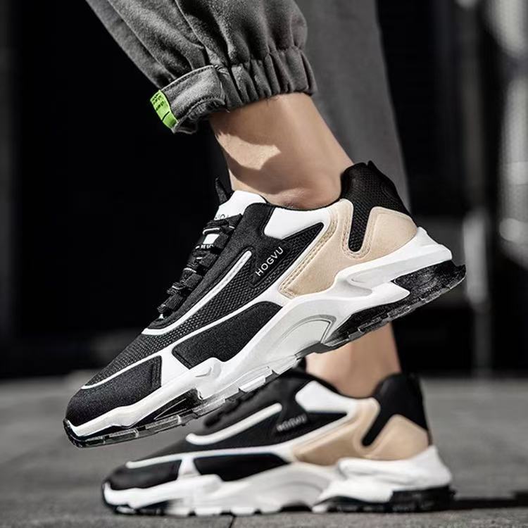 Neue Herrenschuhe Freizeitsportschuhe Koreanische Version Mesh Atmungsaktiv Dad Shoes Dicke Sohle Runde Zehenpartie Studenten Laufschuhe