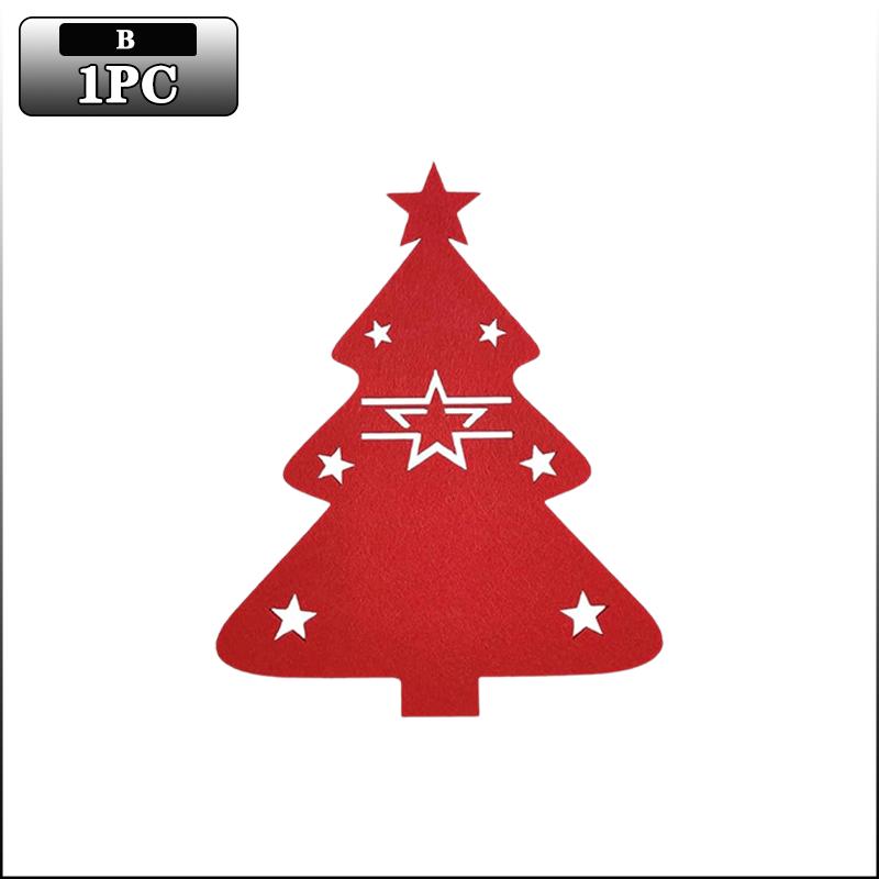 Weihnachtsbaum Besteckhalter Filz Gabel Löffel Tasche Set Festlicher Besteckorganisator für Weihnachtsessen Party Tischdekoration