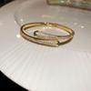 Banquet Luxury 18k Gold-Plated Zircon Snake Bracelet - Fashionable High-End Jewelry for Women