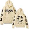 Bad Omens Band Tour American Music Print Hoodie The Death of Peace of Mind Skeleton Graphic Hoodies Rock Gothic Sweatshirts